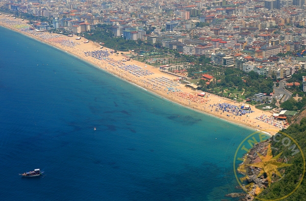 Пляж Клеопатра - фото пляжа с высоты - Турция